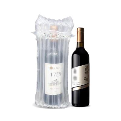 China Harden shockproof 7 column red wine bottle air column bag and filled fall proof bubble column express fragile packing inflatable bag for sale