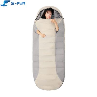 China Portable Mountaineering Ultralight White Adult Outdoor Warm Patchwork Quilt Camping Tent Outdoor Sleeping Bag for sale