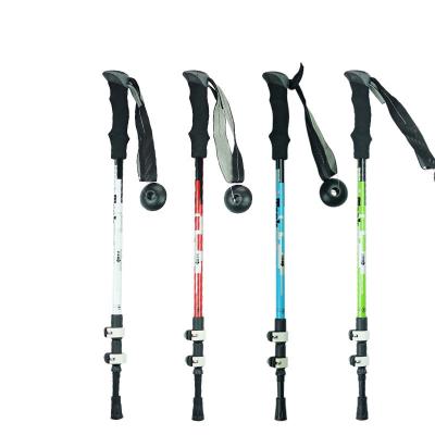 China Adjustable Length Canes Aluminum Alloy Convenient Shrink Three - Section Raising Stick Suitable For Outdoor Climbers for sale