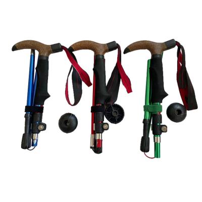 China Adjustable length multi-functional folding walking stick aluminum alloy outdoor walking stick canes manufacturer for sale