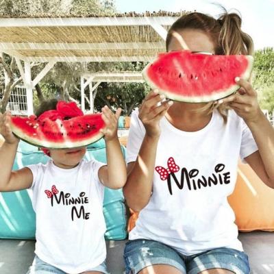 China Breathable Mum and Me Girl Family Matching Clothes Mother and Mom and Kids Set Printed T-Shirts for sale