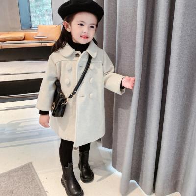 China Breathable Toddler Girl Winter Coats Korean Kids Jackets Stylish Kids Outwear Tops Long Sleeve Baby Plain Padded Woolen Gap Coat for sale