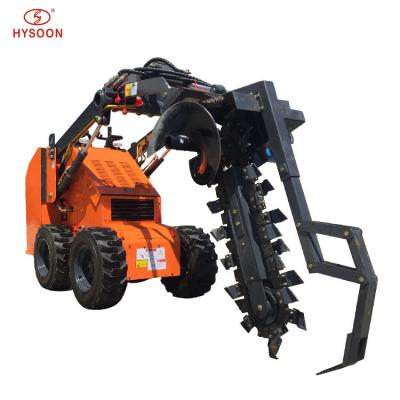 China Hotels Hysoon Diesel Engine Mini Skid Steer Loader With Attachments for sale