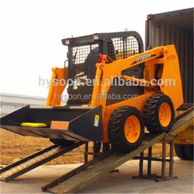 China HY700 Skid Steer Loader with Snow Blower, Wheel Loader 60HP Diesel Engine, Various Attachments 700kg CE Certification for sale