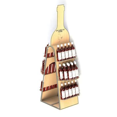 China Custom floor showcase metal promotion retail rack dummy bar wine bottle display stand for sale