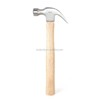 China 75-HT3000 16oz 16oz Natural Hardwood Claw Hammer Curved Claw Hammer with Hardwood Handle for sale