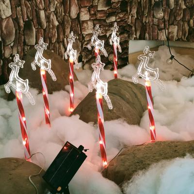 China Solar Panel Power Garden Fawn New Candy Cane Ground Lights One Hamper Eight Yard Atmosphere Decorative Lights Christmas Led Lights for sale