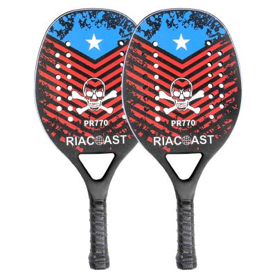 China Beach Games In Running Ghost EVA Core Rough Surface Beach Tennis Racket Carbon Black Soft Carbon Professional for sale