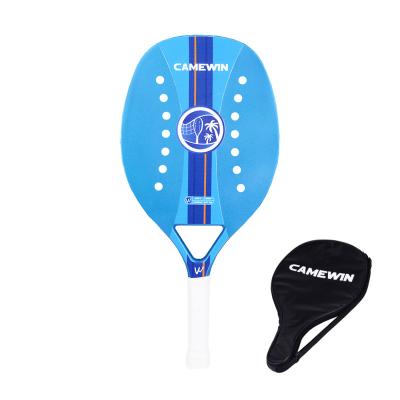 China Beach Games Wholesale PU Handle EVA Rough Surface Adult Blue Soft Beach Tennis Rackets With Bag for sale