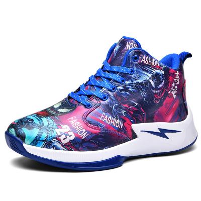 China Rubber Big Size Basketball Shoes Men's Youth Student Sports Practical Running High Top Shoes for sale