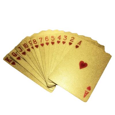 China Durable Creative Gold Foil Poker Set Customized Color PVC Plastic Waterproof Poker Cards for sale