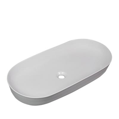 China Countertop Easy Clean Art Ceramic Cylinder Oval Cylinder Bathroom Sinks for sale