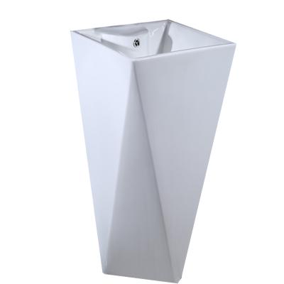 China ceramci easy clean basin pedestal bathroom product factory free standing basin sink for sale