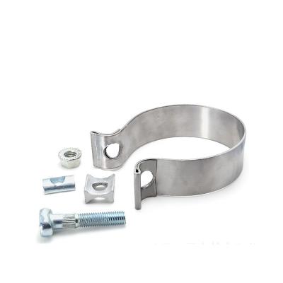 China 2 Inch Muffler Pipe Clamp Exhaust Muffler Narrow Band Joint Pipe Connection Clamp Stainless Steel for sale