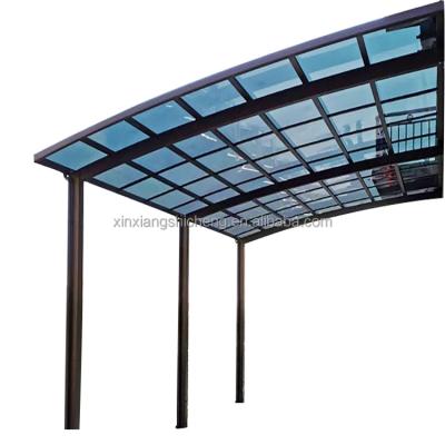 China Outdoor Curved Sunshade Carport Canopy 10x20 Easy Install Transparent Aluminum Carport Canopy Cover for sale