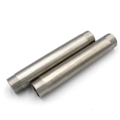 China Pipe Lines Connect Double Stainless Steel Wire Pipe Nipple Barrel Nipple Threaded Nipple For Plumbing Materials for sale