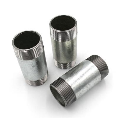 China Carry Water Manufacturing Carbon Steel Barrel Nipple Galvanized Sand Blasting Pipe Nipple Pipe Fitting for sale