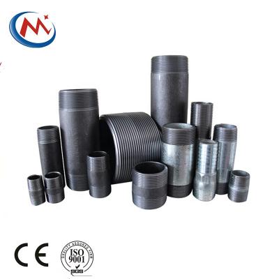 China Oil Gas Water Manufacturing Carbon Steel Barrel Nipple Galvanized Black Sand Blasting Steel Pipe Pipe Nipple for sale