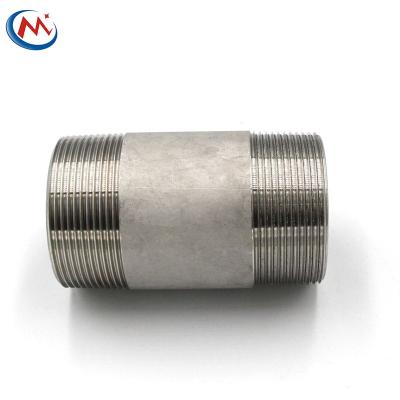 China Oil Gas Water Stainless Steel Pipe Fittings Stamp Metric Pipe Nipple Barrel Nipple For Plumbing Materials for sale