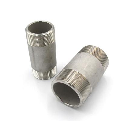 China Wholesale Mdustry 304 Stainless Steel Pipe Nipple Thread Barrel Nipple 1/4