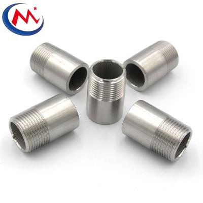 China Oil Gas Water Stainless Steel Nipple Pipe Fitting End Thread Nipple Toe Weld Nipple One for sale