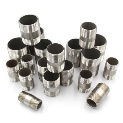 China Industry stainless steel nipple fittings asme b36.10 pipe fitting bsp TBE end pipe barrel nipple double for sale