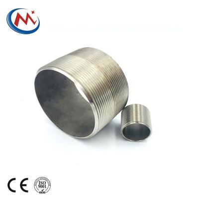 China Water Pipe System ISO&CE Certificated Stainless Steel Pipe Nipple Two Sides Male Threaded Self-Close Nipple for sale