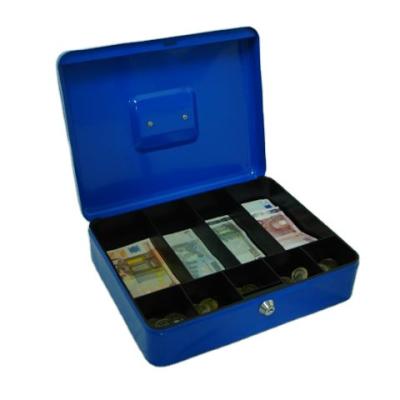 China Portable Steel Cash Money Box With 6 Compartments Tray For Euro Money for sale