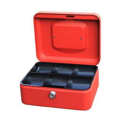 China Safty Steel Cash Box in Steel Material with 6 Compartment Tray for Euro Money for sale