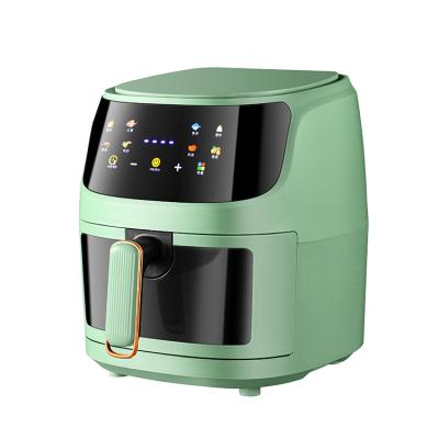 China Household OEM Customized Wholesale High Quality 5L Green Visible Window Smart Touch Screen Electric Digital Air Fryer For Home Kitchen for sale