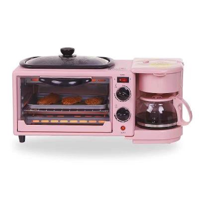 China Commercial Wholesale Factory Price Custom Logo Toast Toasters Oven Coffee Pot Frying Pan 3 In 1 Multifunctional Breakfast Machine For Home for sale