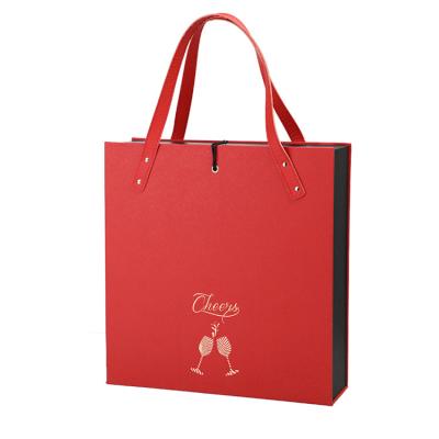 China 2 Bottle Recyclable Custom Christmas Insulated Carrier Wine Leather Bag for sale