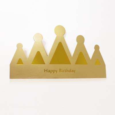 China Recycled Materials Happy Birthday Hat Gold Paper Crowns Party King Crown Paper Hats Manufacturer Selling for sale