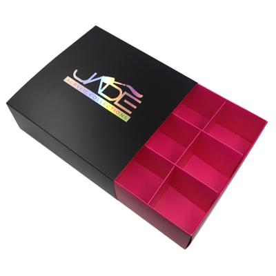 China Recycled Materials Personalized Pink Printed Paper Box Sliding Drawer Box For Cutlery Packing With Paper Dividers for sale