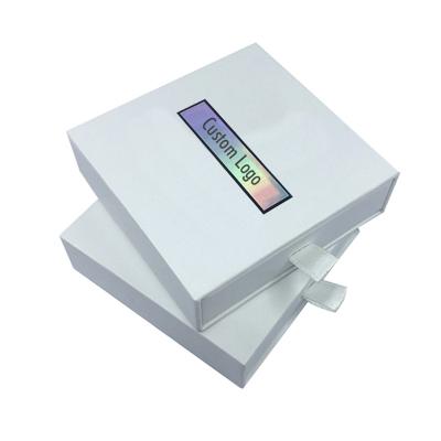 China Recycled Materials Necklaces Jewelry Box Packaging With Holographic Foil Stamped Logo for sale