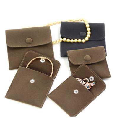 China Hot Stamped Custom Printed Drawstring Pouch Velveteen Flapper Velvet Suede Jewelry Pouch With Divider Insert Card Display For Earring for sale