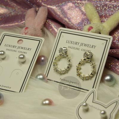 China Custom Display Brand Printed Earring Card Jewelry / Earring Display Paper Hanging Paper Card for sale