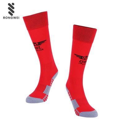 China Wholesale Antibacterial High Quality Red Teenagers Kids Soccer Football Socks For Team for sale