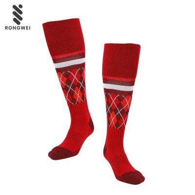 China 2019 New Design Red Knee High Dress Antibacterial Sports Socks for sale