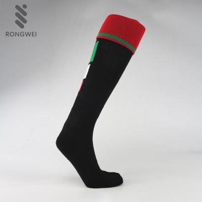 China Eco - Friendly Custom Red And Black Stitching Nylon Football Training Sock Accessories for sale