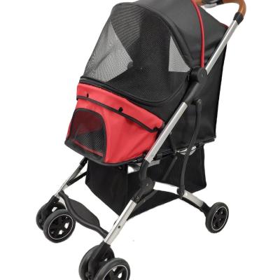 China The Sustainable - Hand Folding Stroller For Dog/Cat Pet Cage Durable Large Aluminum Mesh Pet Strollers for sale