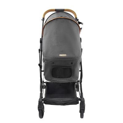 China Oxford Breathable Twin Pet Stroller Viable Hot Sale Double Stroller For Dogs And Cats Hand Fold Detachable Pet Stroller One for sale