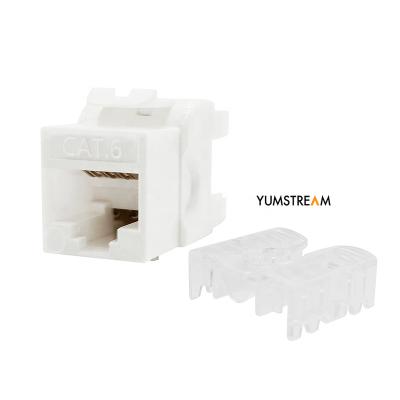 China PC 8P8C unprotected 180 degree trapezoidal utp jack rj45 cat6 network utp cat6 rj45 keystone for sale