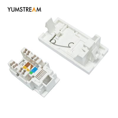 China Unshielded PC 8P8C 25*50 mm uk band utp rj45 90 degree cat6 single keystone jack for uk faceplate for sale