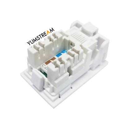 China Unshielded pc 25x38.6 mm module utp rj45 cat 6 keystone jack for uk wall plate for sale