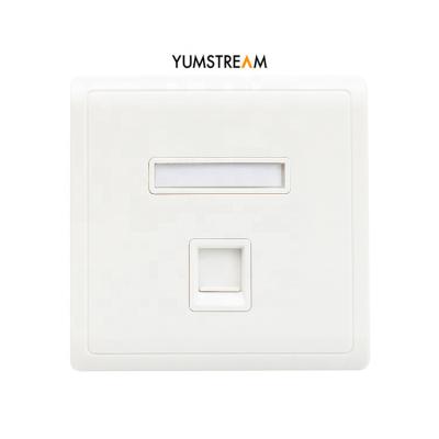 China Telecommunication good quality 86type ethernet wall plate single left faceplate rj45 for sale