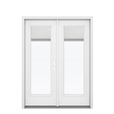 China Fangda Modern High Quality Double Hung Exterior Glass Insert Louvered Glass Door for sale