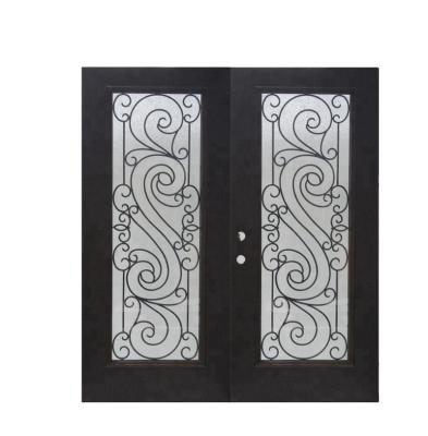 China Fangda Waterproof Black Interior Steel Glass Door For Sale for sale