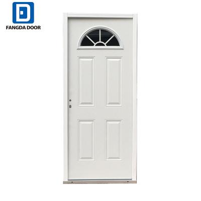 China Fangda Modern Small Oval Glass Insert Interior Wood Door for sale