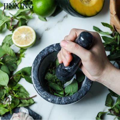 China Sustainable China Manufacture Pestle And Mortar Set Granite Stone Premium Solid Gray Herb Spice Tools Eco friendly for sale